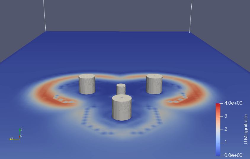 WAFOWT sea state 5 OC4 hollow response